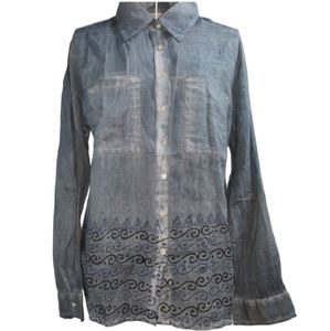 Signals Indian Cotton Batik Shirt Blue SZ M